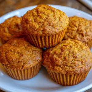 Freshly baked keto pumpkin muffins in a tin