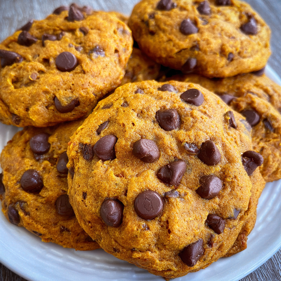 Chewy Pumpkin Chocolate Chip Cookies