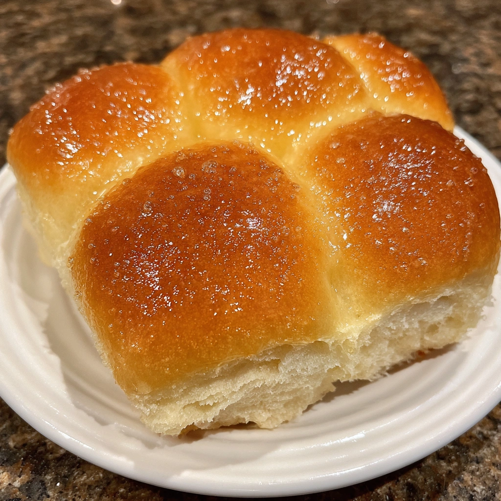 Overhead shot of rolls served with cinnamon honey butter.